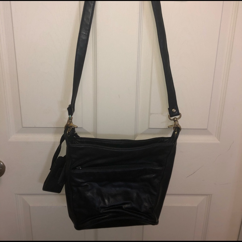 Black Large Tote Crossbody Bag Purse